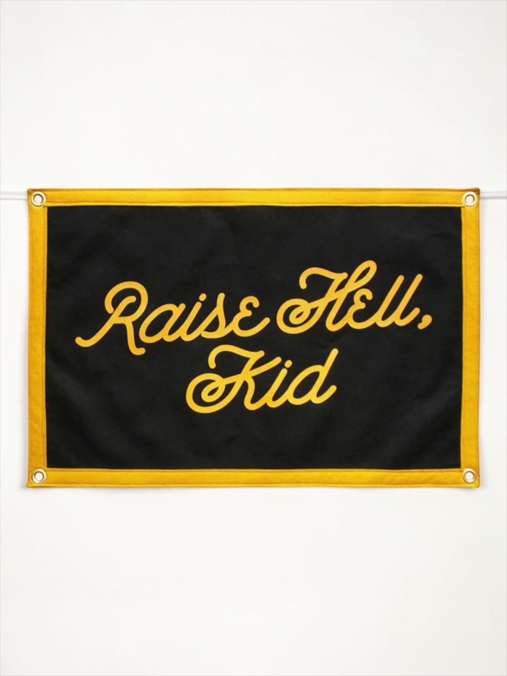 Raise Hell Kid, Wall Banner - Black and Gold NWT | Oxford Pennant